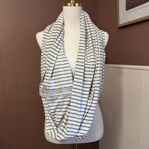 Nuroo Ivory & Gray Stripe Nursing Scarf